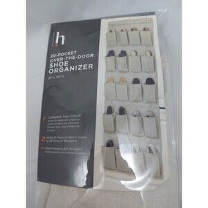 20 Pocket Over The Door Shoe Organizer 23"x 70" Home Expressions